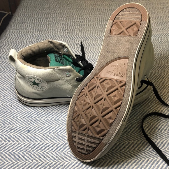 Gray and Green Converse All Stars - Picture 4 of 8